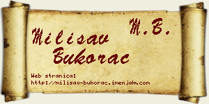 Milisav Bukorac vizit kartica